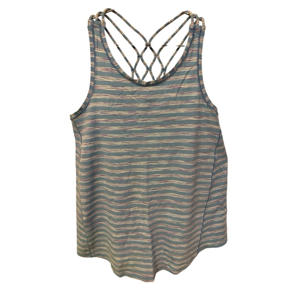 Ivivva by Lululemon Light Blue and White Backless Tank Top